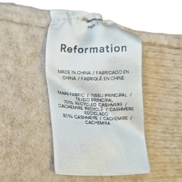 REFORMATION | Sleeveless Cashmere Crop Top in Camel ~ Size XS - Picture 7 of 7